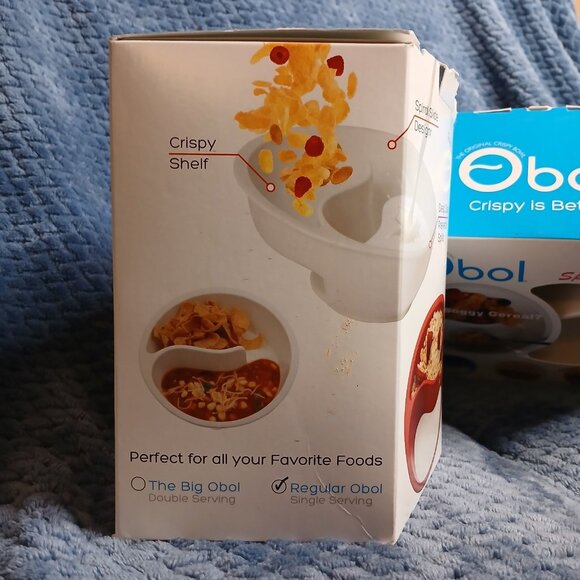 2 Obol The Original Crispy Bowl Spiral Slide Design WHITE USA Made Swoop Scoop - Picture 8 of 10